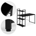 Biurko komputerowe szkolne 120x60 cm regał z 3 półkami czarne ModernHome ModernHome