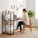 Biurko komputerowe szkolne 120x60 cm regał z 3 półkami loft jasny dąb ModernHome ModernHome