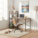Biurko komputerowe szkolne 120x60 cm regał z 3 półkami loft jasny dąb ModernHome ModernHome