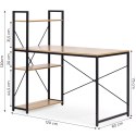 Biurko komputerowe szkolne 120x60 cm regał z 3 półkami loft jasny dąb ModernHome ModernHome