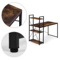 Biurko komputerowe szkolne 120x60 cm regał z 3 półkami postarzany orzech loft ModernHome ModernHome