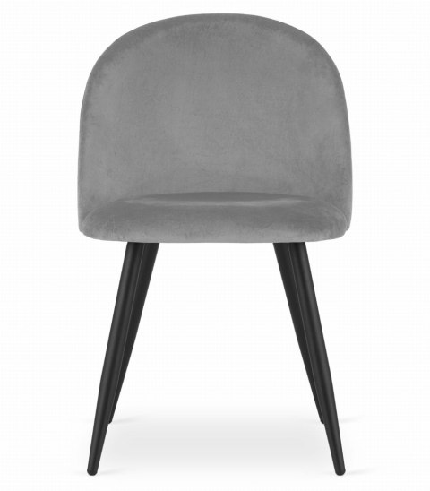 Krzesło BELLO - aksamit jasnoszare / nogi czarne x 2