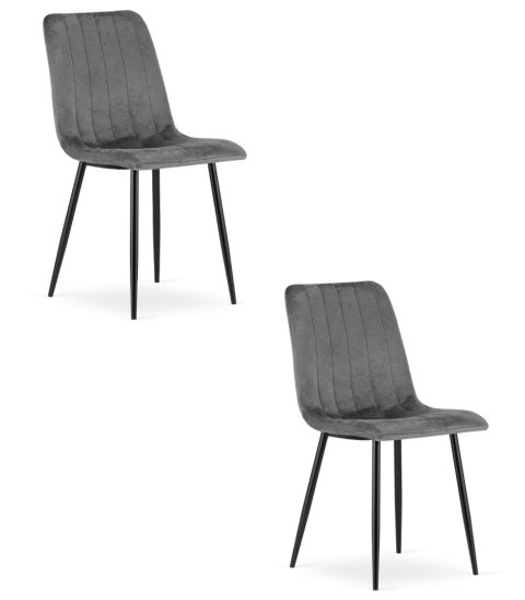 Krzesło LAVA - ciemny szary aksamit x 2