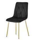 Krzesło LIBRA - czarny aksamit / nogi kolor złoty x 2