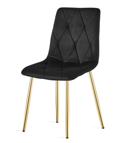 Krzesło LIBRA - czarny aksamit / nogi kolor złoty x 2