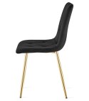 Krzesło LIBRA - czarny aksamit / nogi kolor złoty x 2