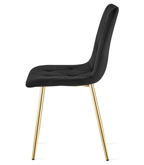 Krzesło LIBRA - czarny aksamit / nogi kolor złoty x 4