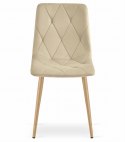 Krzesło LIBRA - jasny beż aksamit / nogi kolor drewna x 1