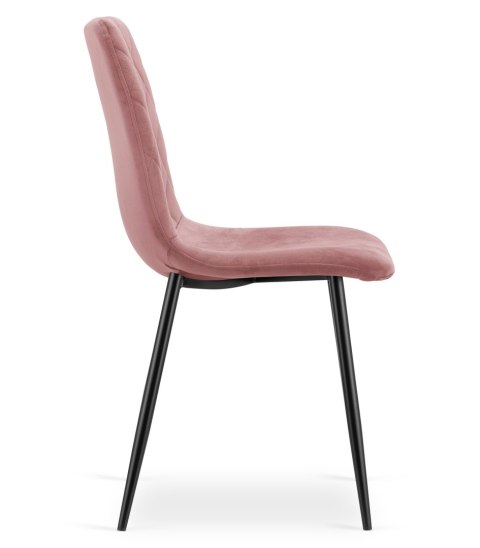 Krzesło TURIN - różowy aksamit / nogi czarne x 1