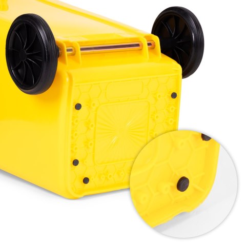 Zestaw 3 koszy na śmieci pojemniki 3x120L niebieski zielony żółty makulatura szkło plastik gumowe koła MULTISTORE