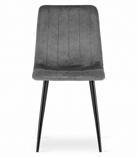 Zestaw stół NP 120x80cm Craft Czarny + 4 krzesła LAVA szare