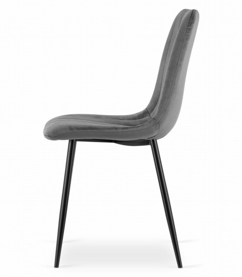 Zestaw stół NP 120x80cm Craft Czarny + 4 krzesła LAVA szare