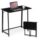 Biurko komputerowe składane 80x45 cm stolik pod laptopa czarne ModernHome ModernHome