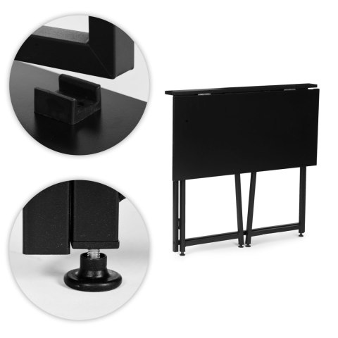 Biurko komputerowe składane 80x45 cm stolik pod laptopa czarne ModernHome ModernHome
