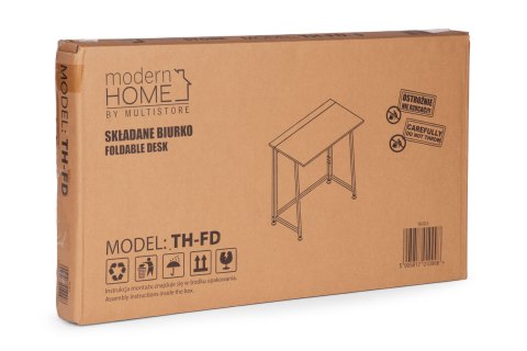 Biurko komputerowe składane 80x45 cm stolik pod laptopa czarne ModernHome ModernHome