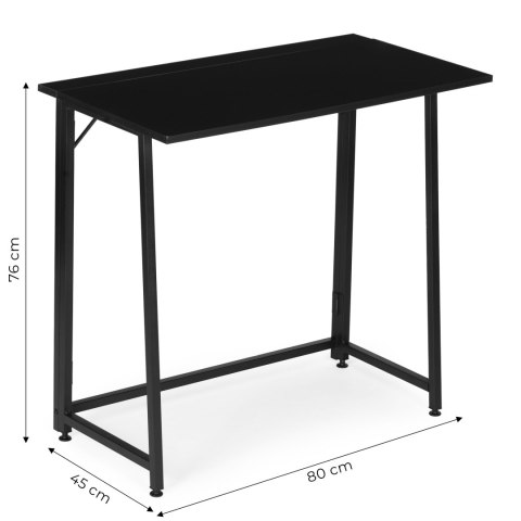 Biurko komputerowe składane 80x45 cm stolik pod laptopa czarne ModernHome ModernHome