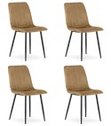 Krzesło LAVA - brązowy aksamit / nogi czarne x 4
