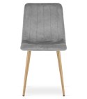 Krzesło LAVA - jasny szary aksamit / nogi kolor drewna x 3