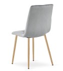 Krzesło LIBRA - jasny szary aksamit / nogi kolor drewna x 3