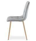Krzesło LIBRA - jasny szary aksamit / nogi kolor drewna x 4