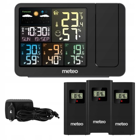 Stacja pogodowa z DCF 3 czujniki projektor laserowy METEO