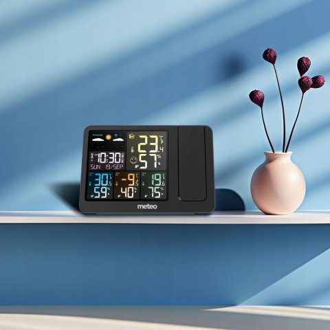 Stacja pogodowa z DCF 3 czujniki projektor laserowy METEO