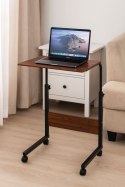 Stolik pod laptopa z kółkami biurko dostawiane do fotela kanapy ciemny brąz ModernHome ModernHome