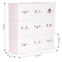Szafka regał dla dzieci modułowa 9 półek dziecięca ModernHome