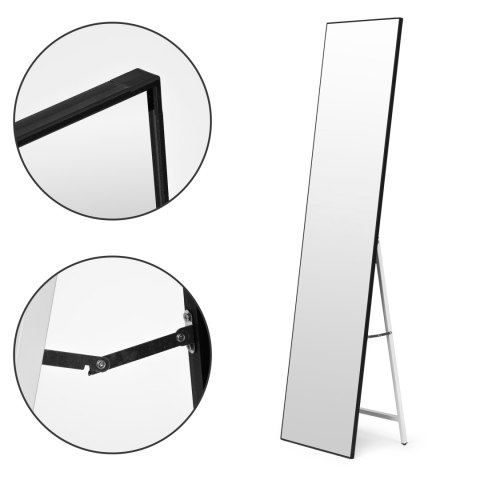 Duże lustro stojące 159 cm aluminium czarna rama ModernHome ModernHome