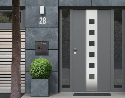 Skrzynka na listy z gazetownikiem stalowa ścienna galwanizowana ModenrHome ModernHome