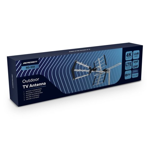 Antena zewnętrzna kierunkowa TV ultra HD 4K Berdsen BD-950