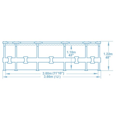 Basen ogrodowy stelażowy 366 x 122 cm 6w1 Bestway 56420