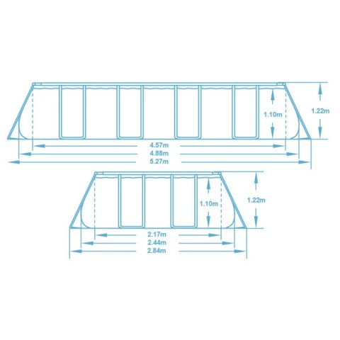 Basen stelażowy ogrodowy 488 x 244 x 122 cm 12w1 Bestway 56670