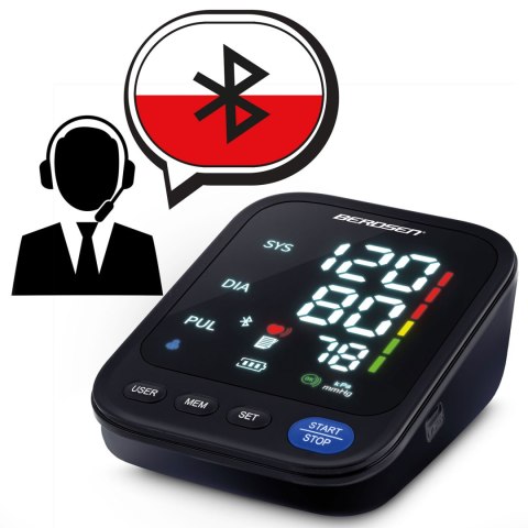 Ciśnieniomierz naramienny z polskimi komunikatami i bluetooth BD-123 Berdsen