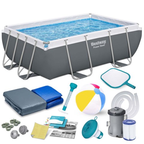 Basen ogrodowy stelażowy 282 x 196 x 84 cm 16w1 Bestway 56629N