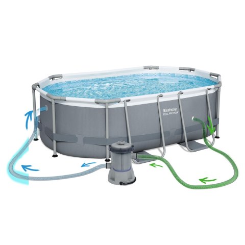 Basen ogrodowy stelażowy 305 x 200 x 84 cm 10w1 Bestway 5614A