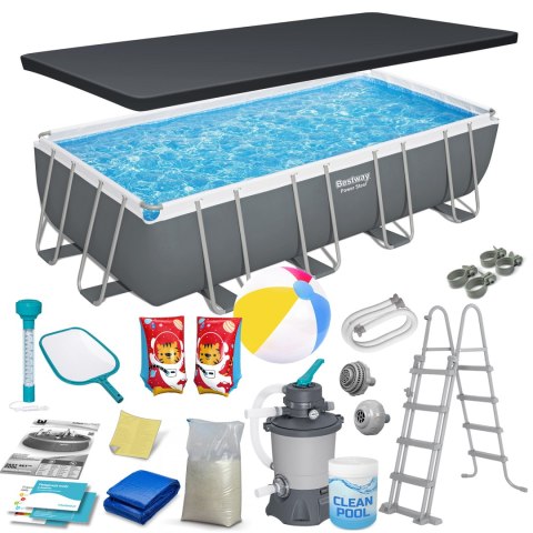 Basen ogrodowy stelażowy 549x274x122cm 17w1 Bestway 56466N