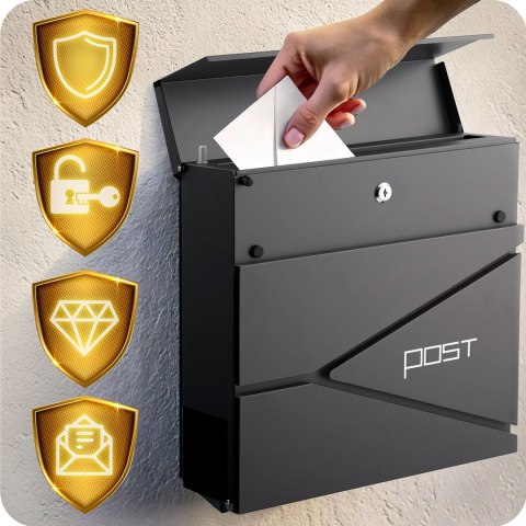 Skrzynka na listy 37x37x10,5 cm antracyt HM-862