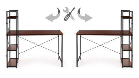 Biurko komputerowe drewniane regał z półkami loft ModernHome