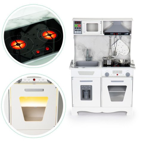 Drewniana kuchnia dla dzieci dźwięki led + akcesoria ECOTOYS ECOTOYS