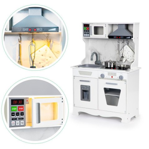 Drewniana kuchnia dla dzieci dźwięki led + akcesoria ECOTOYS ECOTOYS