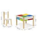 Drewniane meble dla dzieci zestaw stół + 2 krzesła ECOTOYS ECOTOYS