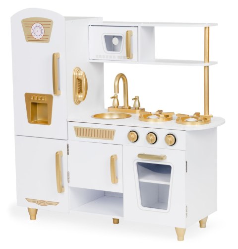 Kuchnia dla dzieci drewniana duża biało-złota ECOTOYS ECOTOYS