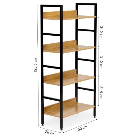 Regał drewniany industrialny szafka półki na książki loft ModernHome ModernHome