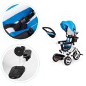 Rower trójkołowy obracany daszek wytrzymałe gumowe koła niebieski ECOTOYS ECOTOYS