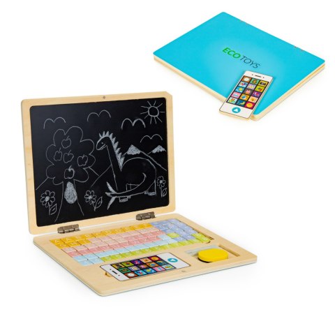 Tablica edukacyjna magnetyczna laptop litery cyfry ECOTOYS ECOTOYS