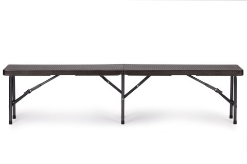 Zestaw cateringowy stół bankietowy 180 cm 2 ławki ratan brąz MultiGarden MultiGarden