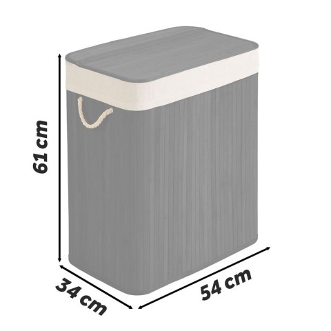 Bambusowy kosz na pranie bieliznę z pokrywą 100 l Massido