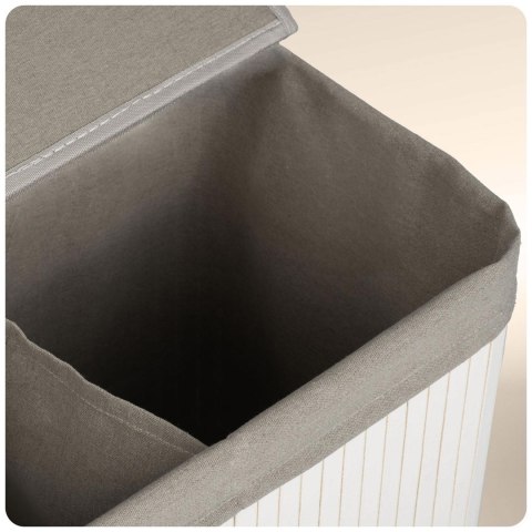 Bambusowy kosz na pranie bieliznę z pokrywą 100 l Massido