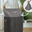 Bambusowy kosz na pranie bieliznę z pokrywą 150 l Massido